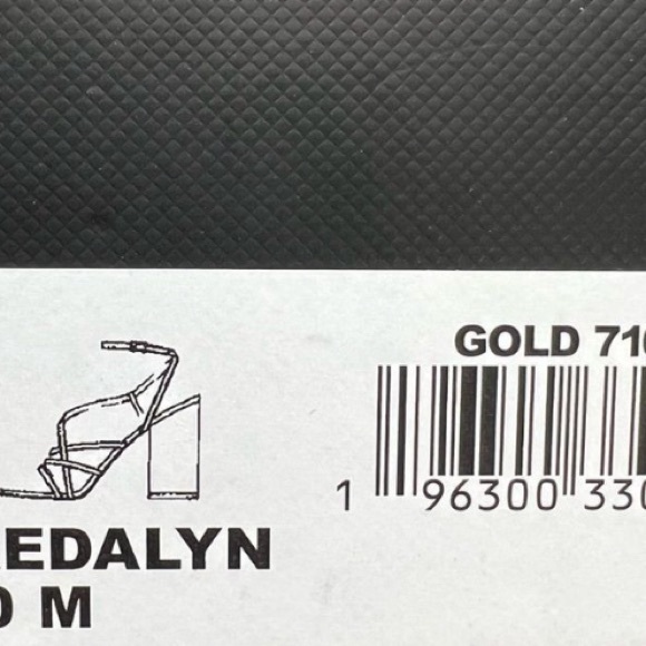 Marc Fisher Ankle Wrap Sandals Faux Leather Gold Size 8.5 - Picture 6 of 6